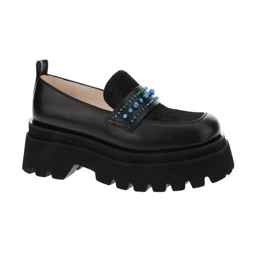 sheme高原狂想曲系列绿松石水晶点缀简约时尚女士乐福鞋可定制 商品图4