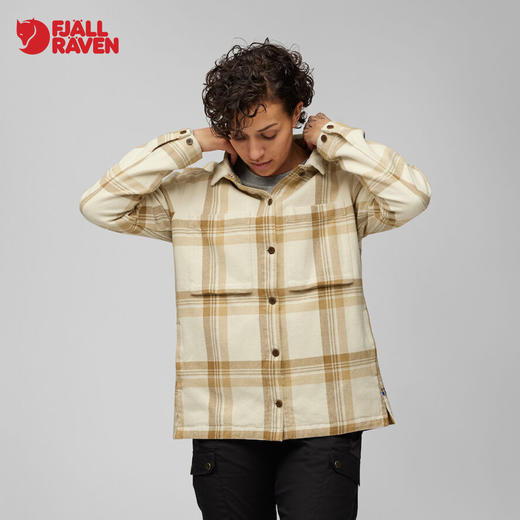 北极狐法兰绒格纹衬衫女士纯棉舒适宽松日常外套 86986 商品图1