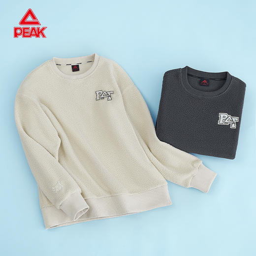 匹克2023秋季新款时尚生活圆领羊羔绒卫衣DF633570 商品图5