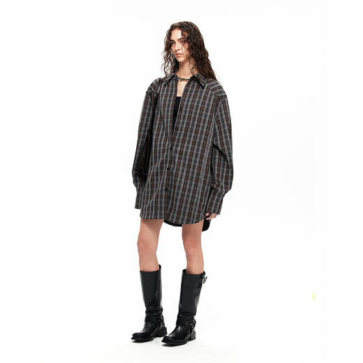 NUTH“苏格兰复古格型”｜大廓形慵懒风oversize长袖衬衫外套 商品图1