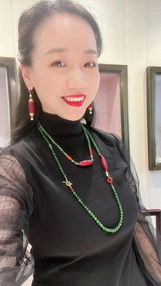 【照耀】红琉璃桶珠耳坠   CB12210053 商品图8