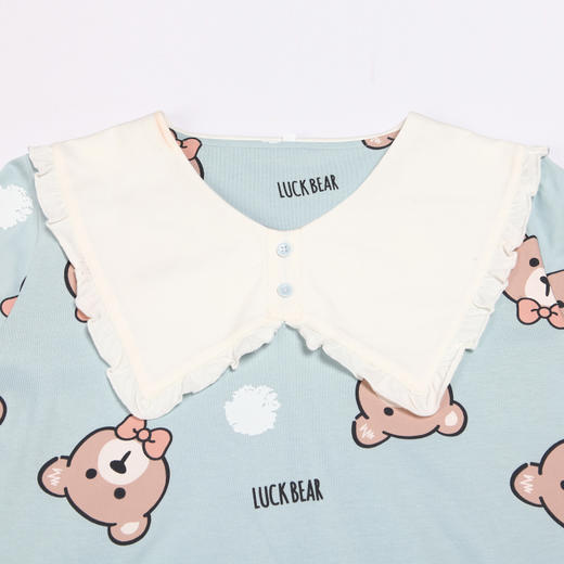 都市丽人26支棉质单面女士棉质薄款长袖长裤类家居服套装LH32L8 商品图4