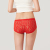 都市丽人基础系列纯色蕾丝网布三角女士内裤新年本命年红品中腰三角裤LK32D5 商品缩略图3