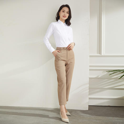 【60长绒棉】罗蒙女式长袖衬衫四季百搭商务休闲基础纯色亲肤衬衣女 商品图6