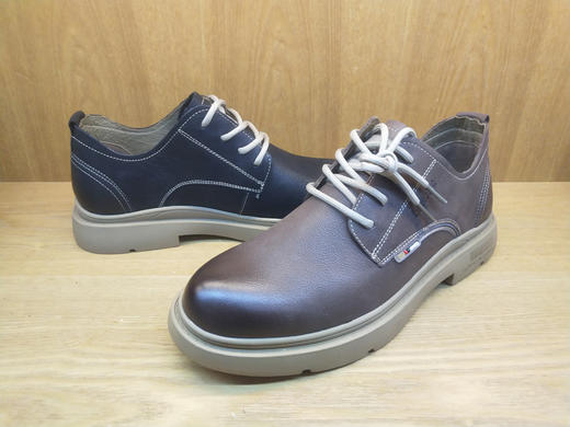 豪行新款真皮男鞋11351153时尚青年平底系带单鞋休闲正品 商品图2