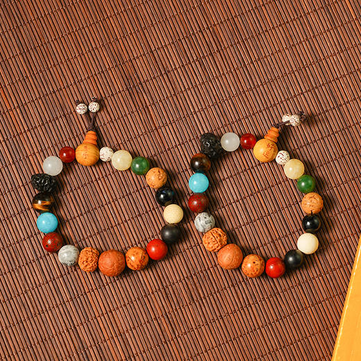 菩提、碧玉、玛瑙、檀木，多宝十八籽手串，好看又好盘 商品图3