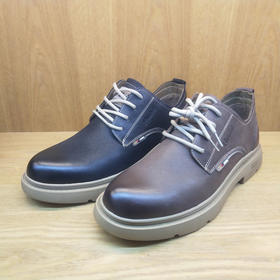 豪行新款真皮男鞋11351153时尚青年平底系带单鞋休闲正品