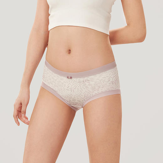 都市丽人健康系列人棉宽版包覆平角女士内裤中腰平角裤LK35E7 商品图1