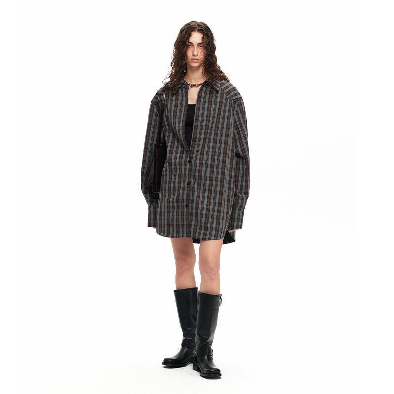 NUTH“苏格兰复古格型”｜大廓形慵懒风oversize长袖衬衫外套