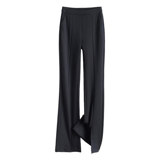 开叉黑色喇叭裤，女高腰A春秋新款显瘦垂感休闲西装裤微喇裤子KQN-812971 商品图4