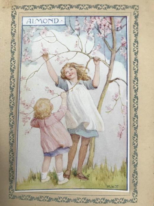 约20世纪早期 孩童生日书 玛格丽特塔兰特12幅彩色手工贴图 精装64开 商品图6