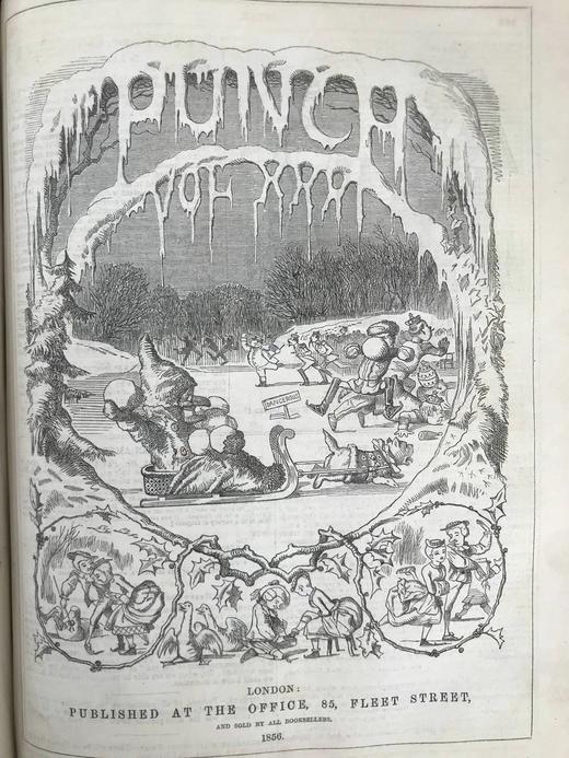 1856年 英国讽刺漫画杂志《笨拙》 数百幅插图 真皮精装16开 商品图3