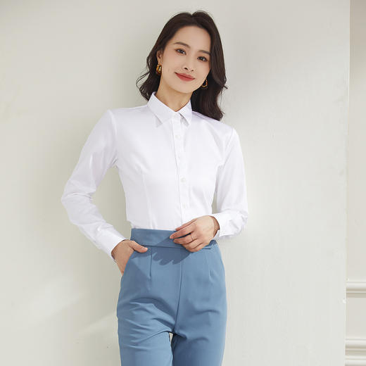 【100棉】罗蒙女式长袖衬衫舒适棉柔亲肤透气四季百搭休闲商务衬衣 商品图5