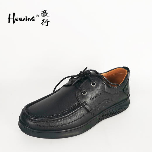 豪行新品秋款11315912商务休闲皮鞋真皮厚底防滑耐磨男单鞋 商品图0