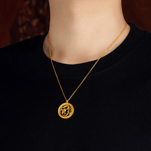宫匠造办 宫廷福佑 龙的传人黄金项链 商品图6