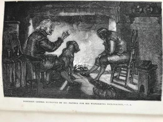 约19世纪后期 鲁宾逊漂流记 约10余幅插图 漆布精装32开 商品图3