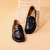 Safiya/索菲娅 2023秋季复古饰扣一脚蹬英伦软底粗跟小皮鞋乐福鞋 SF33112006 商品缩略图1