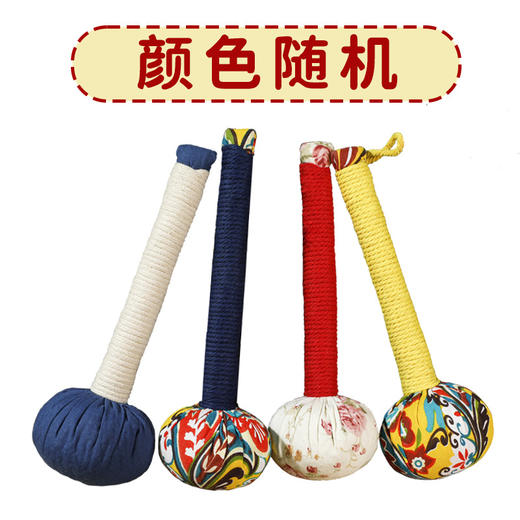 【按摩锤 手持艾草养生锤 家用背部按摩】 手工穴位经络，棉质锤头艾草植物填充软实一体，面点结合，轻松拍打，粗绳编织握柄独立网纱袋包装，包装更精美 使用更方便 延长使用寿命 商品图3