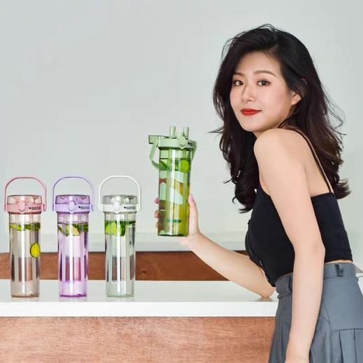 康巴赫生活馆学生水杯提手杯四色双吸管杯水杯 商品图0