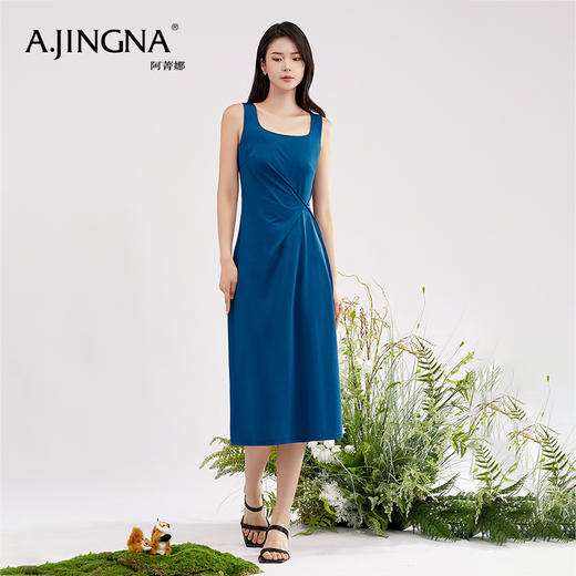 【商场同款】阿菁娜方领设计感吊带连衣裙A30X112089 商品图4