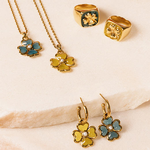 Goossens 蓝晶四叶草TALISMAN吊坠项链 商品图3