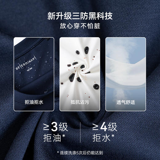 十如仕100%新疆长绒棉拒水拒油拒污黑科技柔软透气圆领短袖T恤-T17-01 商品图7