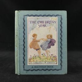 约20世纪早期 孩童生日书 玛格丽特塔兰特12幅彩色手工贴图 精装64开