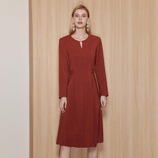 EITIE爱特爱秋季新款优雅收腰显瘦连衣裙7107822 商品图2