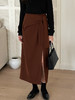 【不规则系带开叉半身裙女】2023秋季新款韩版高腰修身显瘦气质包臀裙，3D立体裁剪 显高显瘦，穿上后气质shi足的让姐妹们大方异彩简洁又不失气质的颜色搭配，将你的时尚气质休闲展现俏皮。 商品缩略图2