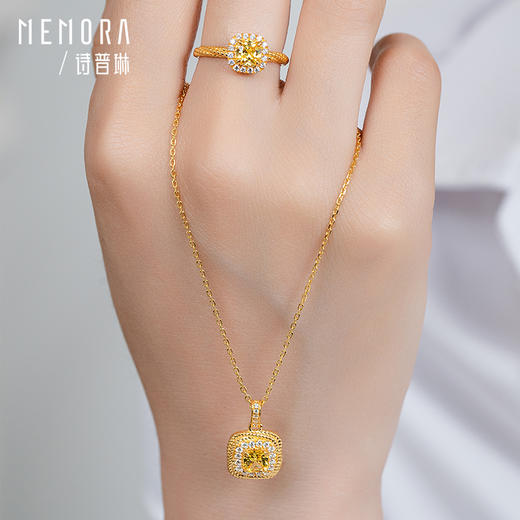 【积分抵值】闪耀方糖吊坠，颜值珠峰，黄金足金吊坠时尚挂坠送女友送爱人礼物MEMORA诗普琳LPE02201 商品图4