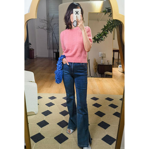 【活动商品，不退不换】【可可推荐】巴黎博主私服  修腿神技 复古微喇侧开衩天丝棉牛仔裤 一秒施展PS神技  瘦腿、直腿、长腿一步到位 商品图3