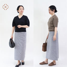 米马姐姐推荐 另外一件短袖羊毛衫 是鸡心领小V领