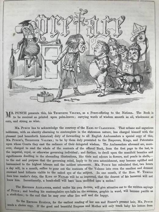 1856年 英国讽刺漫画杂志《笨拙》 数百幅插图 真皮精装16开 商品图11