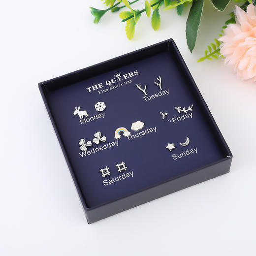 【一周耳钉女小众设计感耳饰】2023年新款潮韩国气质简约学生耳环女，设计精巧，款式多样，一周不重样。 商品图8