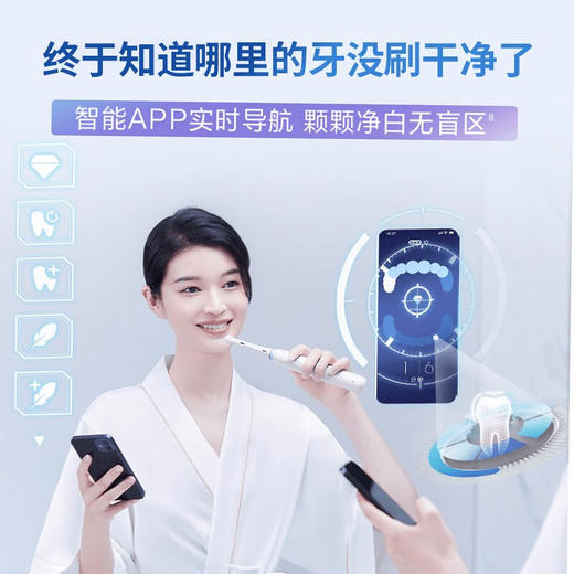 欧乐B成人电动牙刷成人iO5净白刷 iO系列圆头磁波刷微震科技牙齿美白深度清洁情侣送礼 商品图2