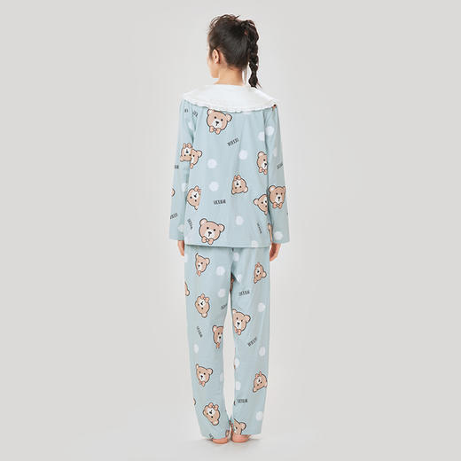 都市丽人26支棉质单面女士棉质薄款长袖长裤类家居服套装LH32L8 商品图3