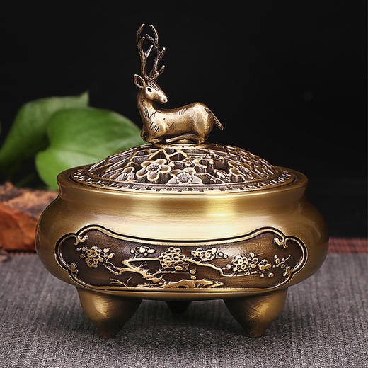 福禄双全(梅鹿)°铜香炉 商品图1