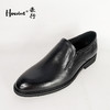 豪行秋款11374136真皮商务正装休闲皮鞋一脚蹬黑低跟舒适工作鞋男 商品缩略图0