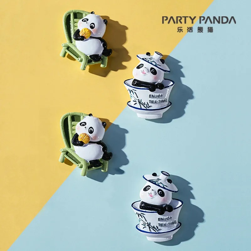 乐活熊猫懒熊猫冰箱贴