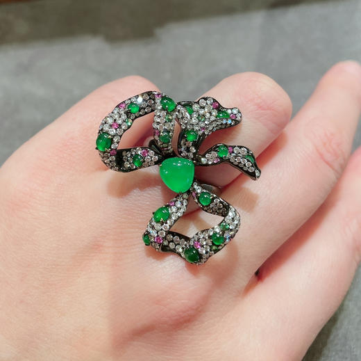 【祝你幸福】绿蛋蝴蝶结戒指-JZ2005216 商品图5