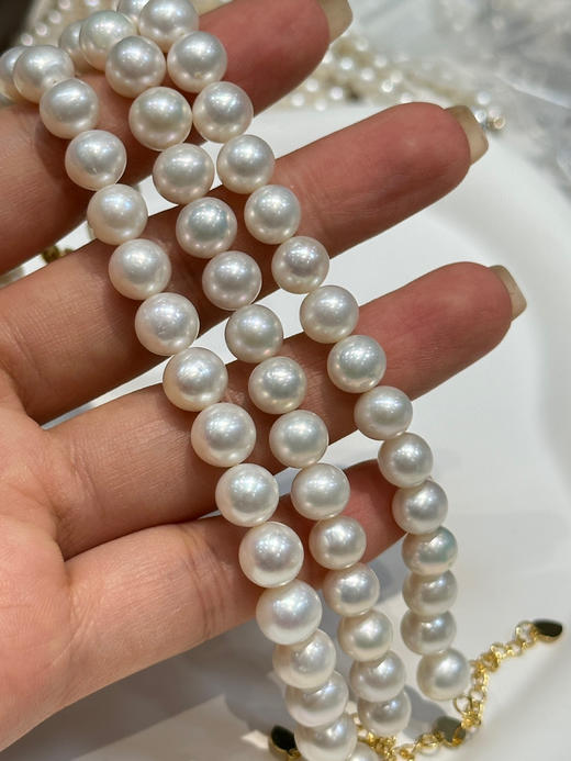 811-9 后无来着 黄金点位8-8.5正圆强光微瑕 珍珠手链 经典 四季皆宜 商品图9