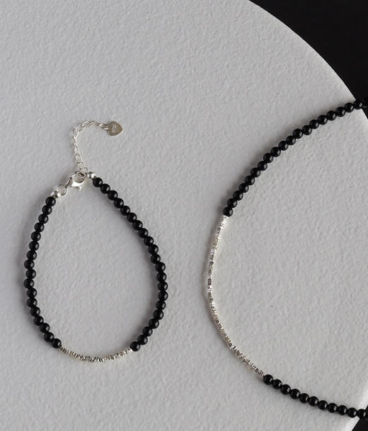 【品牌授权】BAOFANDI宝梵迪黑玛瑙轻奢串珠满天星辰碎银子玛瑙项链/手链 商品图1