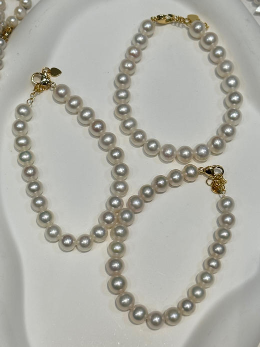 811-9 后无来着 黄金点位8-8.5正圆强光微瑕 珍珠手链 经典 四季皆宜 商品图7