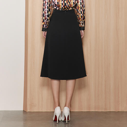 EITIE爱特爱秋季新款气质通勤显瘦百搭伞裙高腰半身裙7106807 商品图4