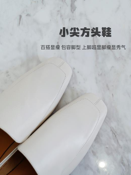 花花团【醉篙端3cm跟高一脚蹬乐福鞋】DA牌工厂定制！chao薄细腻头层胎牛皮鞋面，轻盈舒适透气贴合脚背；里垫牛皮眞皮透气耐磨舒适柔软；鞋楦上脚显秀气显瘦，一年四季百搭时髦优雅舒适显气质深口鞋(现货） 商品图14