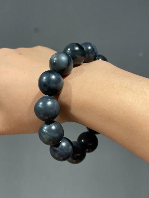 和田青花料墨玉圆珠手链，顺丰包邮 商品图5