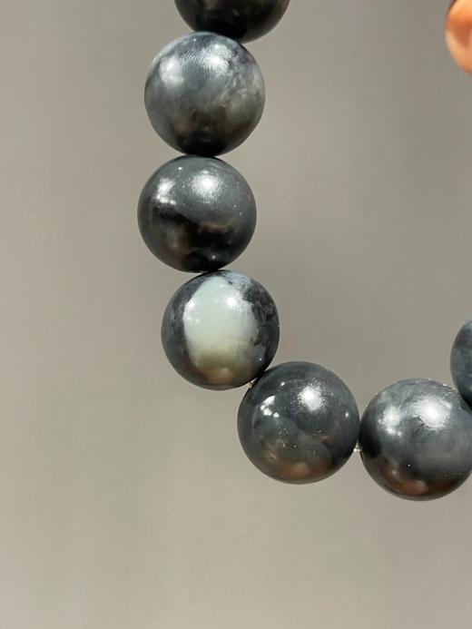 和田青花料墨玉圆珠手链，顺丰包邮 商品图12