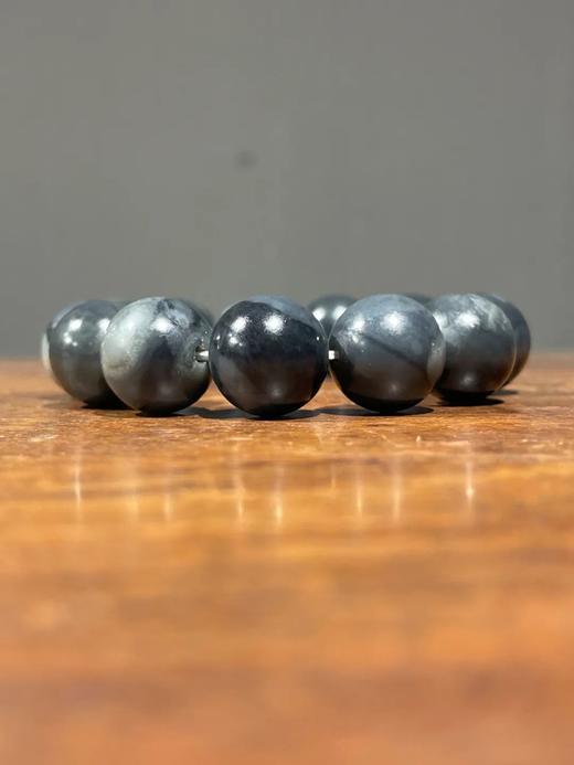 和田青花料墨玉圆珠手链，顺丰包邮 商品图7