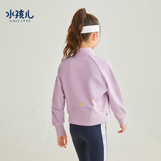 水孩儿童装2023秋季新款女童风衣短款撞色中大童拼接休闲毛圈卫衣 商品图3