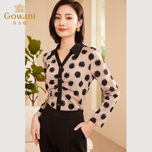 乔万尼秋新品长袖衬衫抽褶收腰设计ET3C749 商品图2